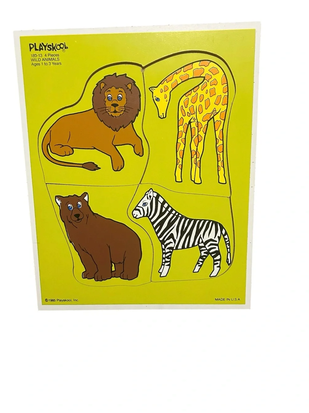 Vintage Playskool Wooden Puzzles Lot Of 3 Trains And Animals